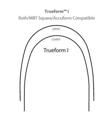 Produktbild - VF000141976 - Kantbåge Trueform 1 i rostfritt stål för underkäke 0.016x0,025" 25-pack