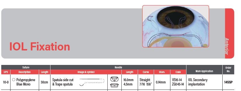 Produktbild - VF000148160 - NEEDLED SUTURES 10-0, POLYPROPYLENE, 30 CM 12/BOX