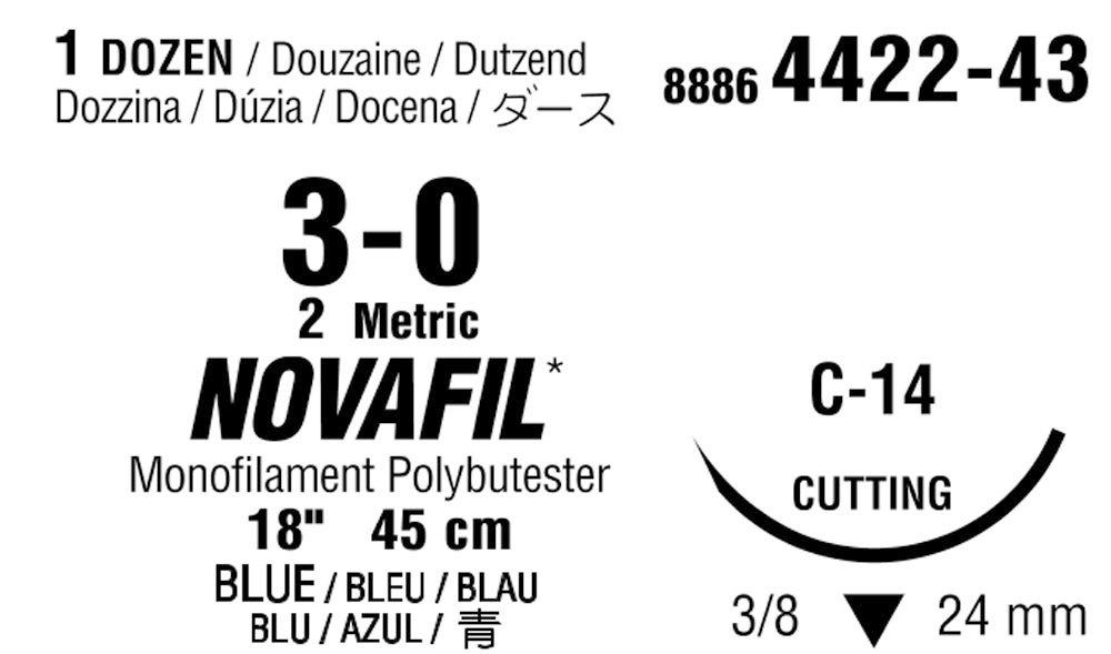 Produktbild - VF000150900 - NOVAFIL™ 3-0 BLUE 45CM C-14 X12