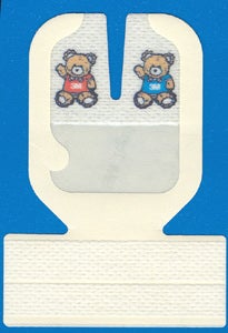 Produktbild - 84033 - Infartsfixering plastfilm med slits och fästremsor till PVK barn 5x5,7cm