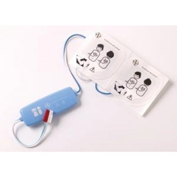 Produktbild - VF000185710 - Defibrilleringselektrod barn med kabel och reduceringsdosa till Heartstart FR2/FR2+