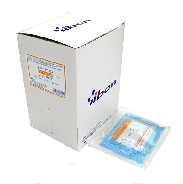 Produktbild - 62209 - Operationskompress gasväv 12-lagers med röntgentråd 10x10cm 5-pack