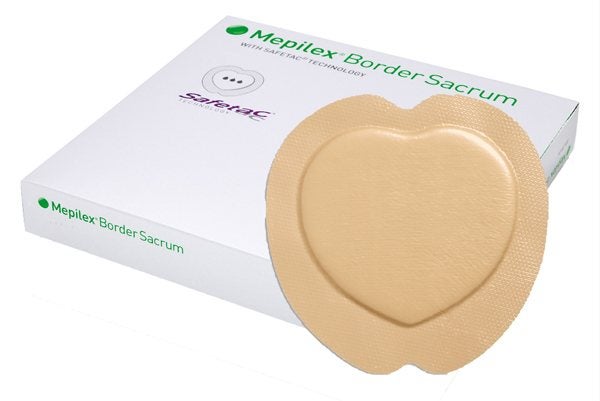 Produktbild - 50700 - Polyuretanförband sacrum med silikonbeläggning och häftkant 15x15cm