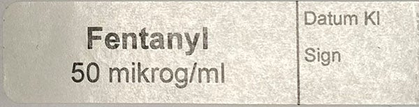 Produktbild - VF000185854 - Etikett Fentanyl 50mikrog/ml vit/svart 12x50mm 500st/rulle