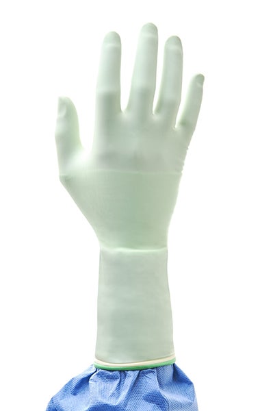 Produktbild - 63780 - Operationshandskar dubbelhandske latex grön/natur strl 7,5