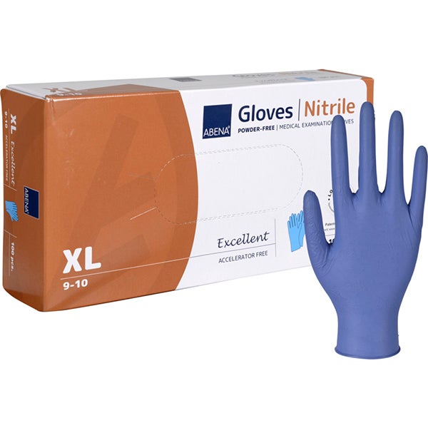 Produktbild - 63896 - Undersökningshandske nitril blå acceleratorfri strl XL
