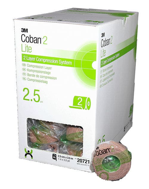 Produktbild - VF000115966 - Kompressionsbinda Lite kompressionslager för arteriella och venösa sår och ödem 2,5cmx3,5m