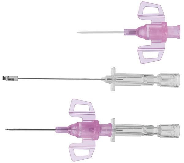 Produktbild - 57391 - Infusionskanyl utan port med stickskydd 300 PSI rosa 20G 1,1x50mm