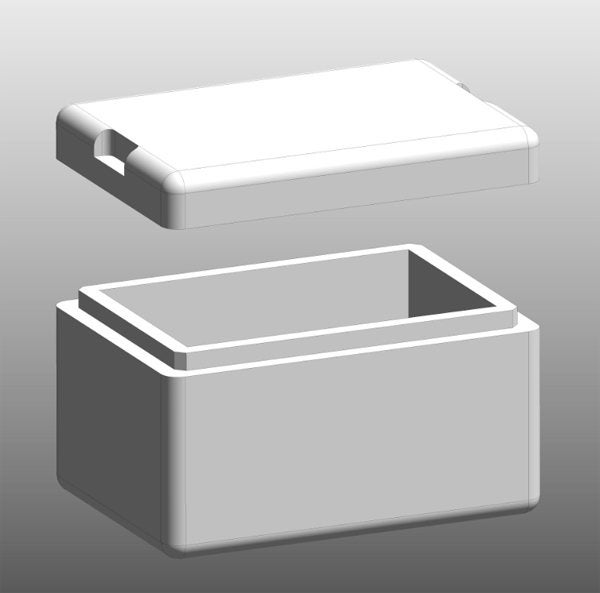 Produktbild - 52379 - Transportlåda för kyl/frysprov grå med lock 223x156x135mm