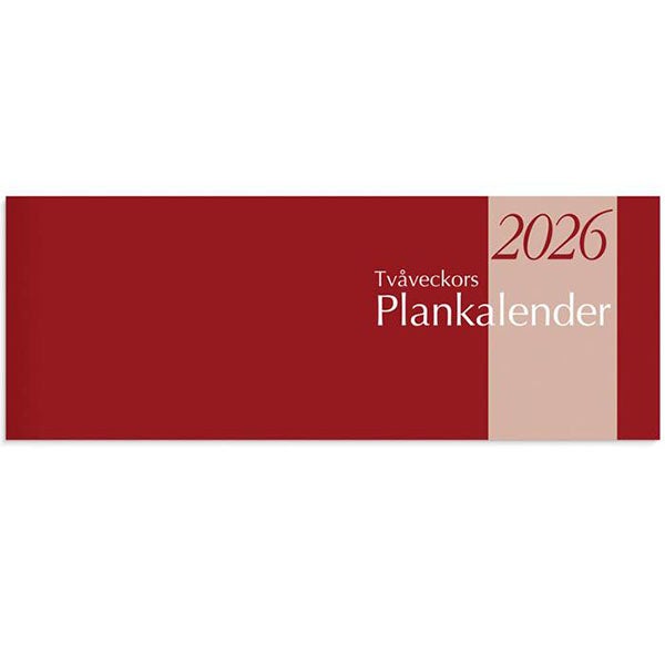 Produktbild - 65781 - Almanacka tvåveckors plankalender 2026 2 veckor/uppslag 255x95mm
