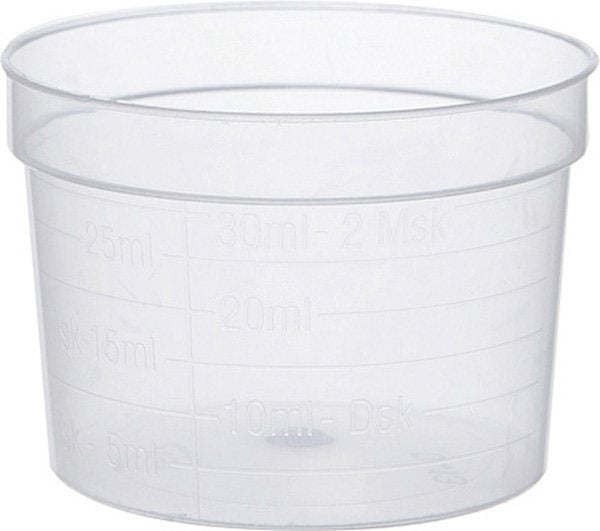 Produktbild - 56642 - Medicinbägare bred förnybar ECO klar plast 30ml 47x32mm