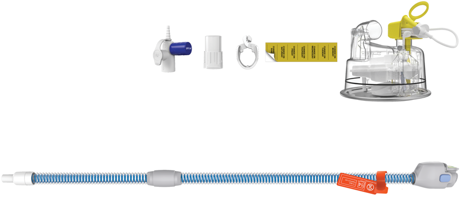 Produktbild - VF000132273 - Uppvärmd respiratorslang singel neonatal med kammare och flödesbegränsare till Optiflow Junior F&P95050