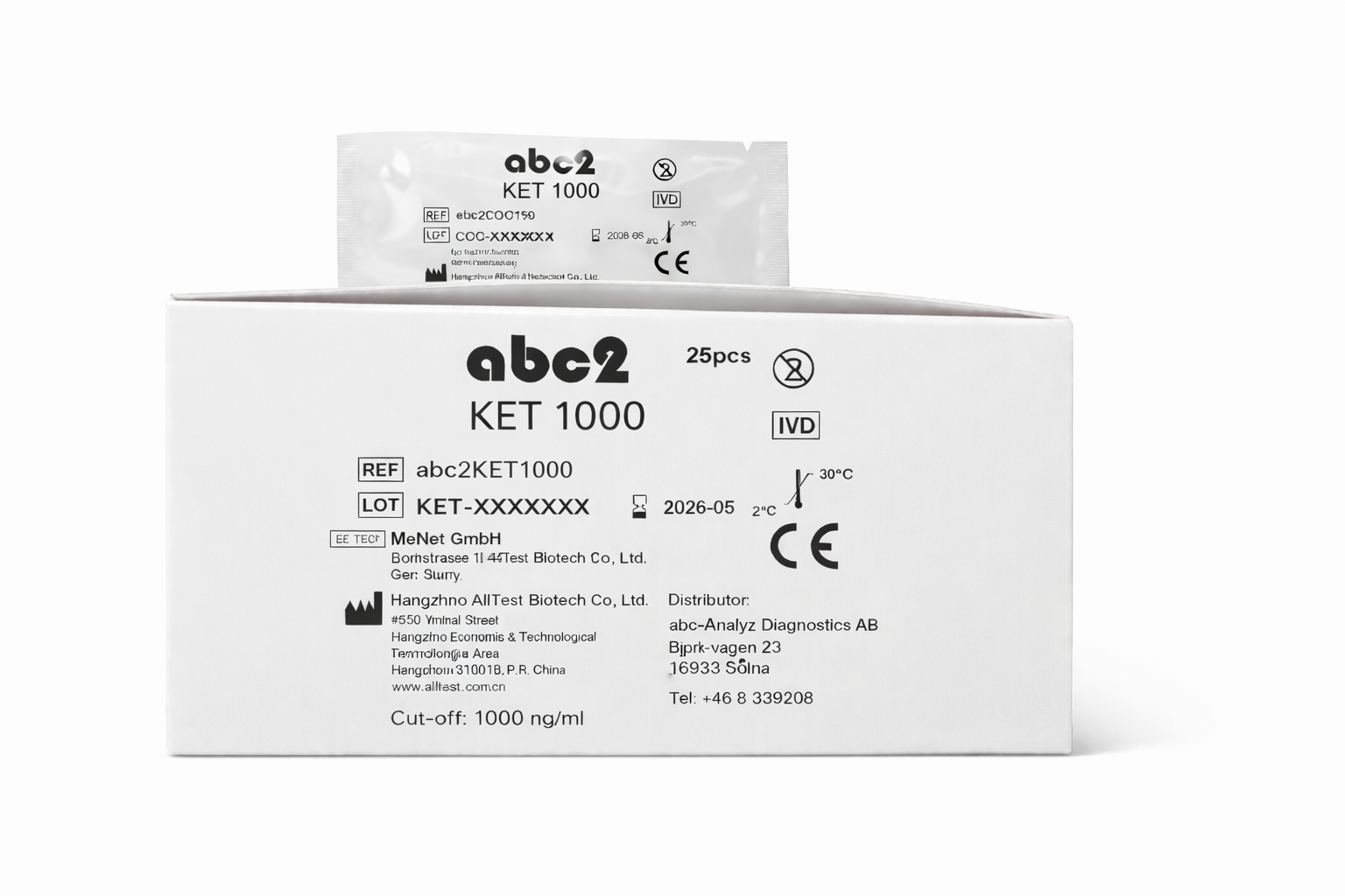 Produktbild - VF000184195 - Drogtest singelsticka för urin ketamin 25-pack