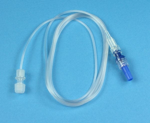 Produktbild - 57429 - Förlängningsslang till sprutpump med backventil och luer-lock transparent 200cm