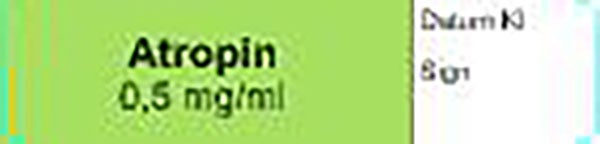 Produktbild - 62636 - Etikett Atropin 0,5mg/ml färgkodad 12x50mm 500st/rulle