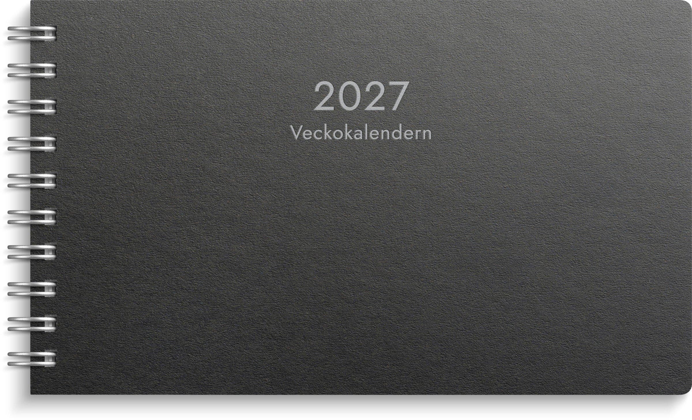 Produktbild - VF7009418 - Almanacka veckokalender 2027 1 vecka/uppslag timindelad kl 8-17 148x90mm
