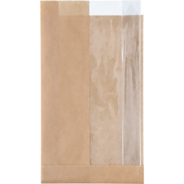 Produktbild - 64189 - Smörgåspåse med fönster brun 14x5x23cm