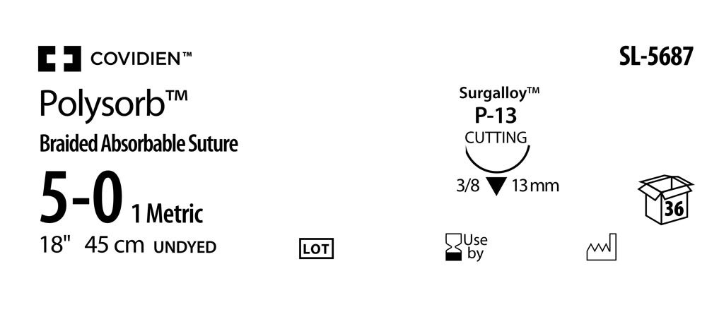 Produktbild - VF000150424 - POLYSORB™ 5-0 UND 45CM P-13 X36