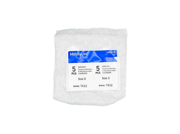 Produktbild - 65234 - Operationstork nonwoven med röntgentråd nr 3 30mm 5-pack