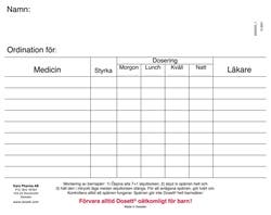 Produktbild - 66111 - Doseringskort till doseringsask Maxi