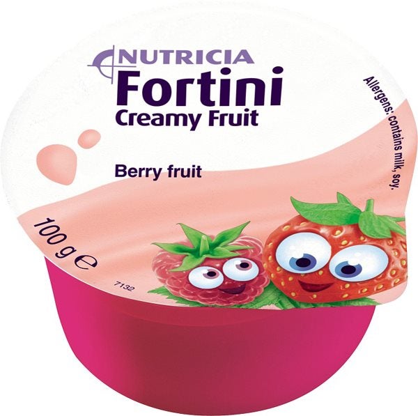 Produktbild - 54653 - Fortini Creamy Fruit kosttillägg för barn komplett bär och frukt 150kcal/100g 100g