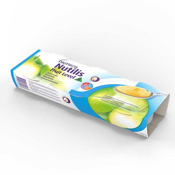 Produktbild - 57755 - Nutilis Fruit kosttillägg pudding för dysfagi äpple Nivå 3 137kcal/100g 150g