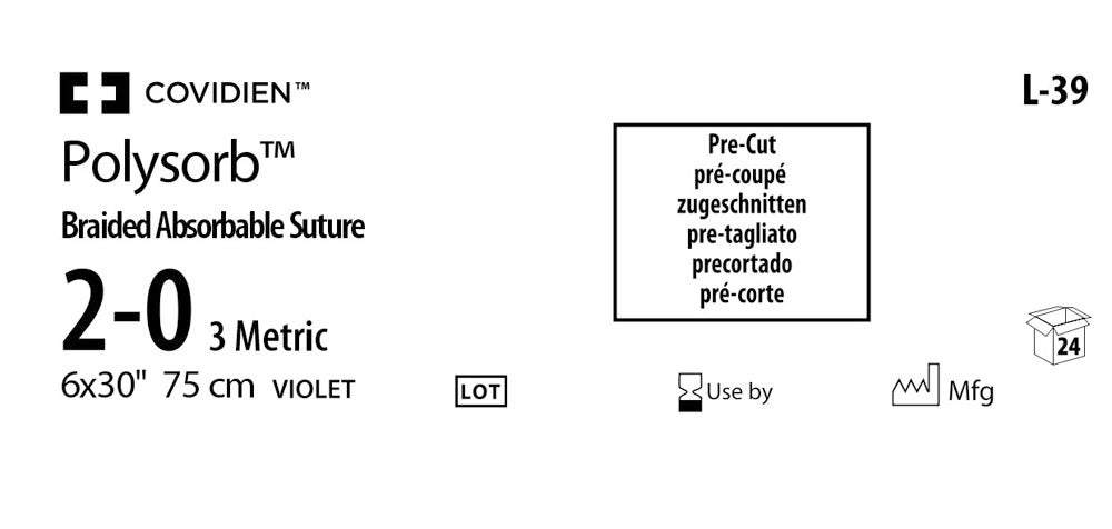 Produktbild - VF000150569 - POLYSORB™ 2-0 VIOLET 6x75CM PRECUT x24