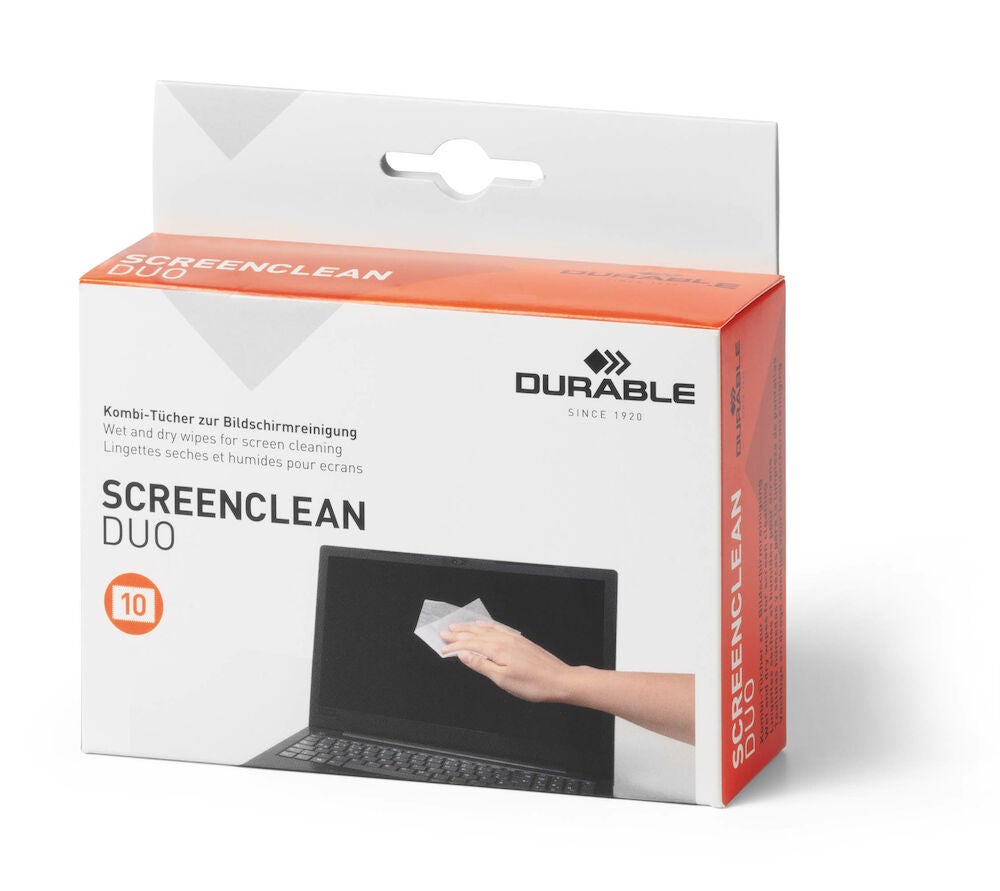 Produktbild - VF000183268 - Våt- och torrduk duo för elektronikrengöring singelförpackad 125x120x40 10-pack