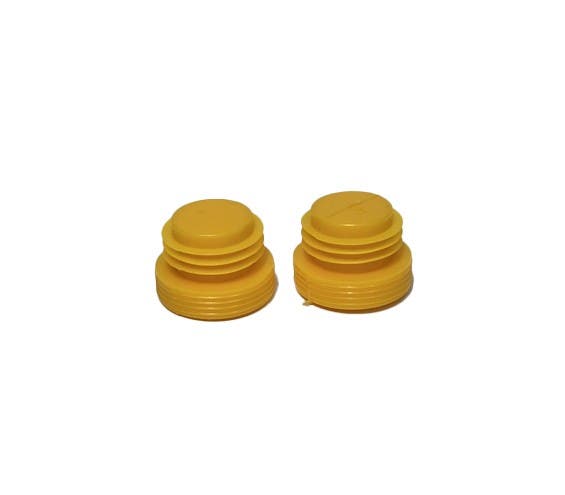 Produktbild - VF000183629 - Plastpropp med fläns och räfflat grepp till rör PE gul 16-17mm