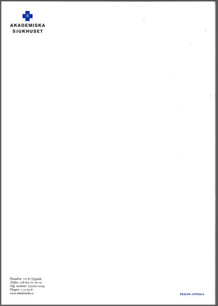 Produktbild - 55863 - Brevpapper Akademiska sjukhuset med brevfot A4 80g