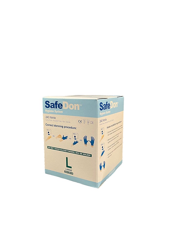 Produktbild - 64154 - Undersökningshandske nitril blå strl L