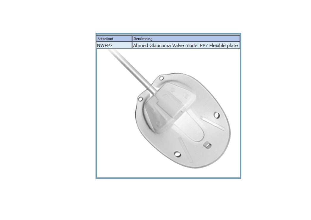 Produktbild - VF000108704 - Glaukomventil modell FP7 flexibel platta