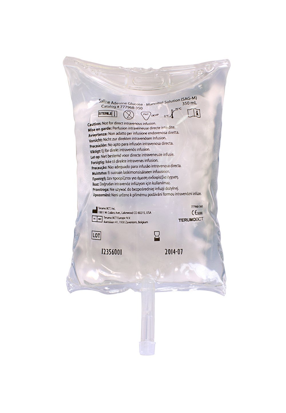 Produktbild 1 - 777968-350 - Additivlösning för erytrocyter SAG-M 350ml 24-pack