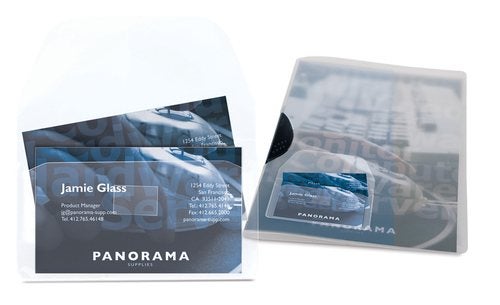 Produktbild - 72954 - Plastficka självhäftande till dikt band och visitkort 105x60mm