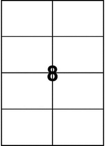 Produktbild - 52116 - Etikett för laser- och inkjetskrivare 105x74mm A4-ark/2x4