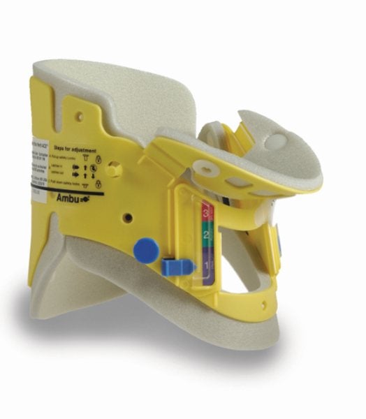 Produktbild - 83814 - Halskrage hård plast enpatientbruk ställbar i 12 lägen barn/liten vuxen