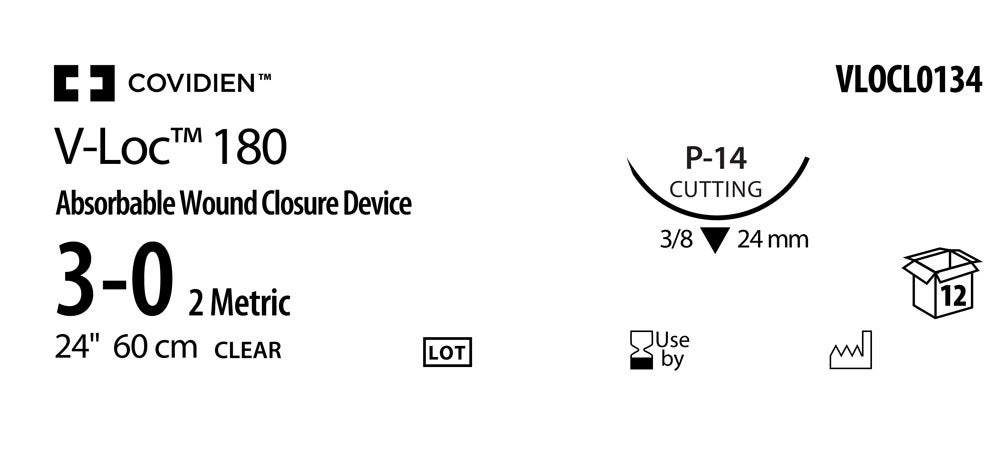 Produktbild - VF000150700 - V-LOC™ 180 ABS 3-0 CLEAR 60CM P-14 X12